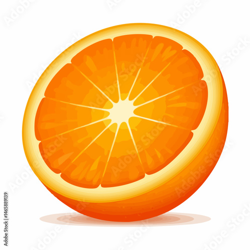 Orange Half Slice. Vector Image