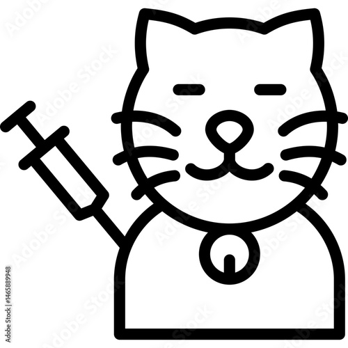 pet icon illustration design with outline