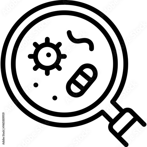 pathogen icon illustration design with outline