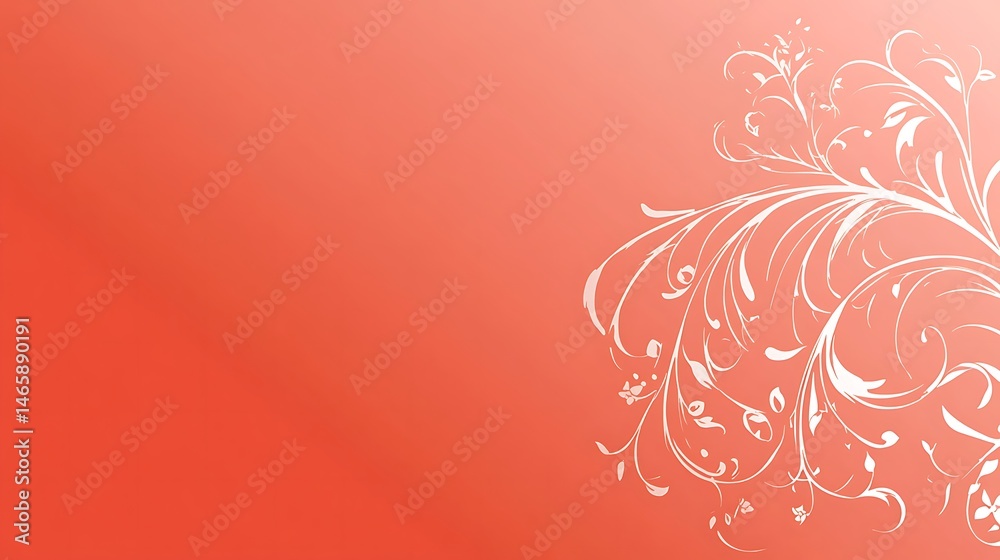 Abstract floral design on coral background (1) Abstract floral design on coral background (1)