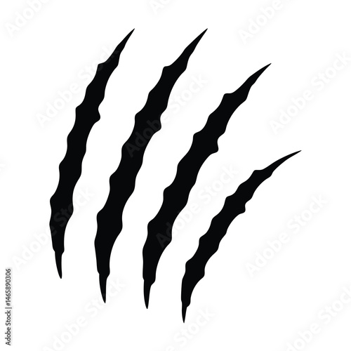 Black and white claw scratch marks depicting an animalistic design element