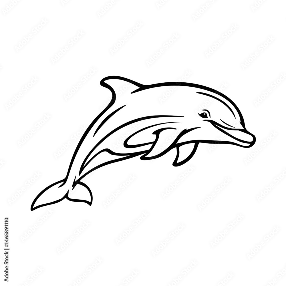 Fototapeta premium Minimalist Dolphin Line Art Illustration