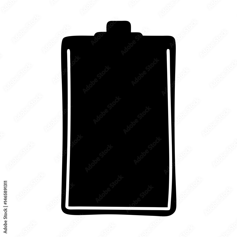 Simple hand drawn full battery icon representing power and energy saving Simple hand drawn full battery icon representing power and energy saving