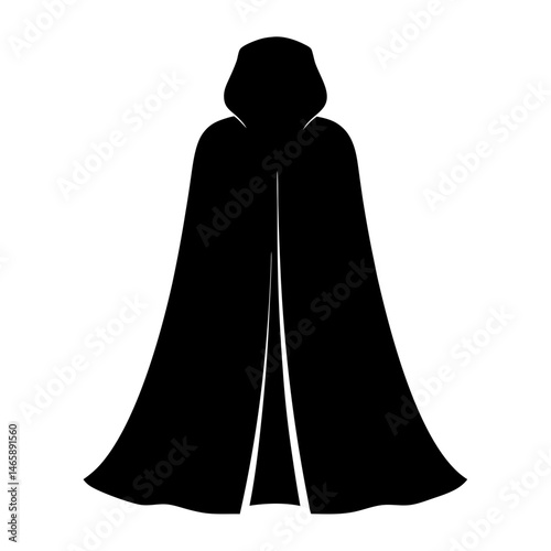 Dark Hooded Cloak Silhouette Symbolizing Mystery, Magic, and Halloween Traditions