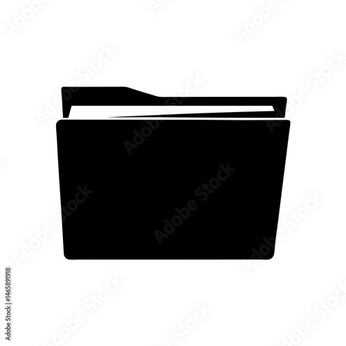 Detailed view of a black folder icon for organizing documents effectively