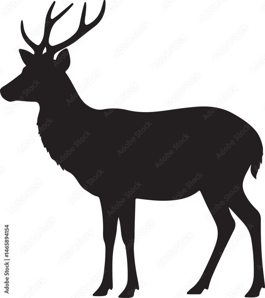 Fototapeta premium Yarkand Deer Vector Silhouette