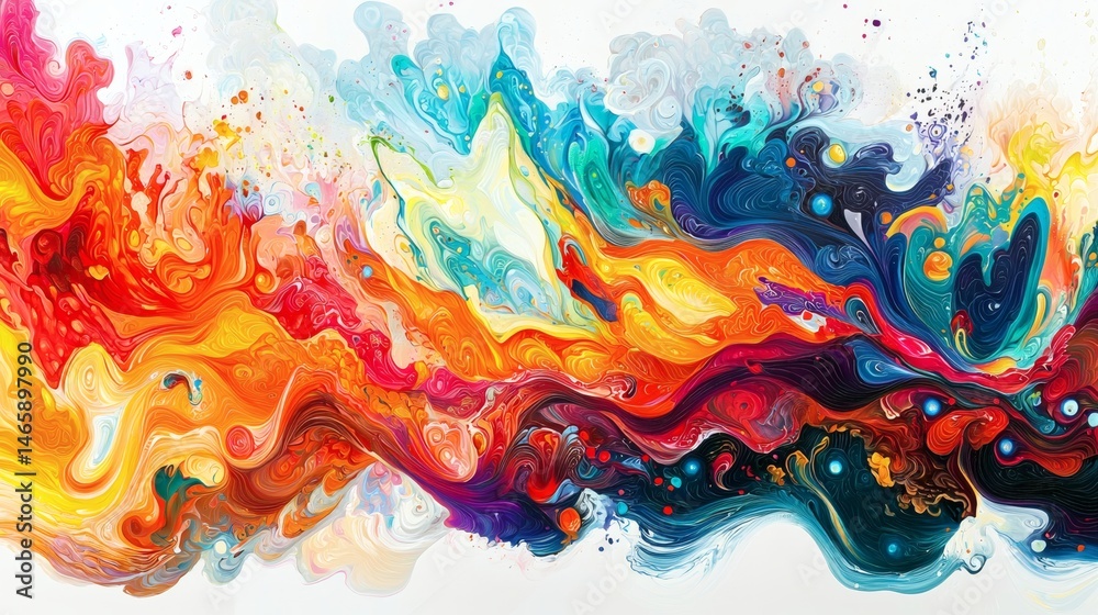 Fototapeta premium Vibrant Abstract Swirls of Colorful Fluid Art for Creative Design