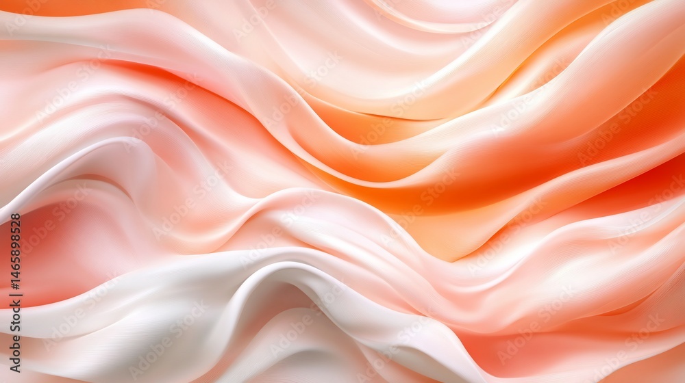 Fototapeta premium Abstract, fluid artwork with swirling, silky fabric in warm colors