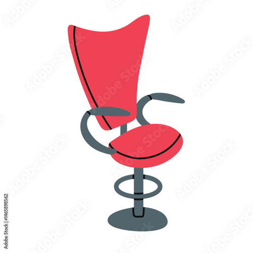 Office red armchair icon clipart avatar logotype isolated flat illustration