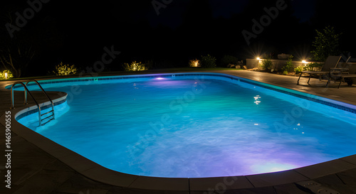 Swimming pool at night