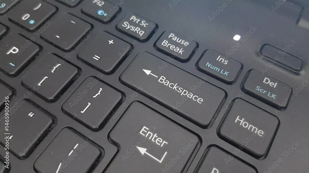clicking the backspace button on the keyboard