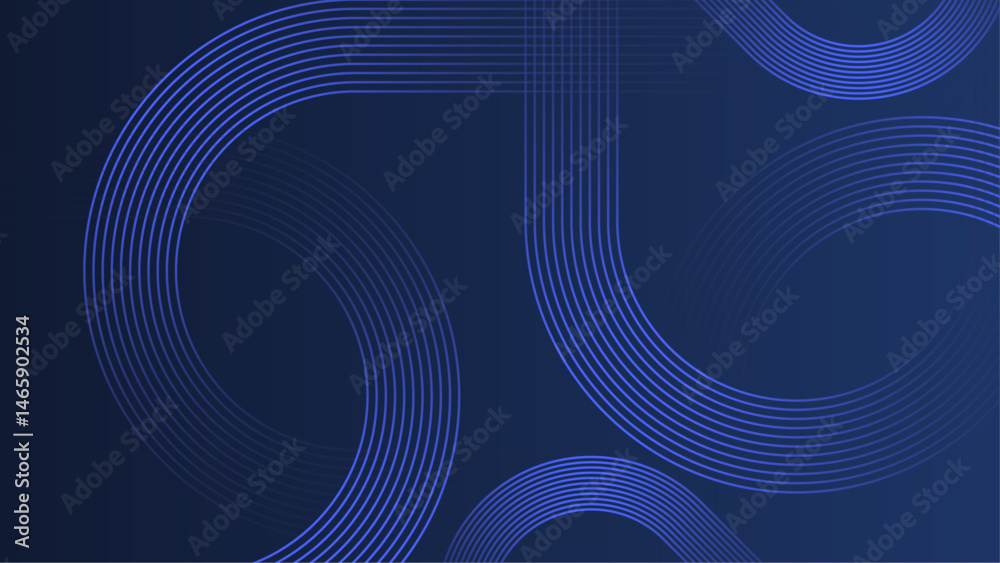 Blue concentric circles on a dark blue background. Suitable for abstract backgrounds, technology concepts, digital designs, web graphics, or wallpapers.