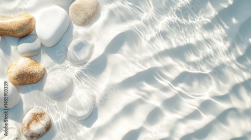 Serene Stones Submerged in Tranquil Water: A Relaxing Spa-like Scene