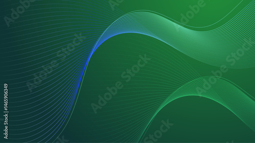 Green and blue abstract background with a wavy line pattern suitable for backgrounds, graphic design projects, web designs, and digital presentations.