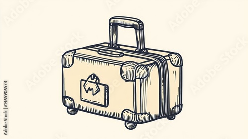 Obraz na płótnie Vintage Suitcase Illustration, travel, luggage, Retro Style w salonie