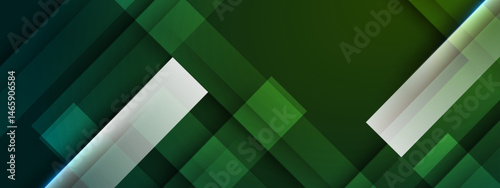 Green and white geometric shapes suitable for web backgrounds, posters, and modern design projects requiring abstract patterns and textures.