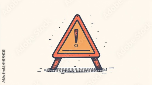 Obraz na płótnie Warning sign, caution, triangle, symbol, alert, safety, graphic, illustration w salonie