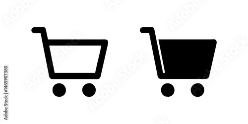 Vector icon set featuring carts, ideal for shopping and e commerce designs.