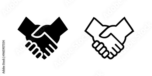 Vector icon set featuring handshakes, suitable for agreement and partnership designs.