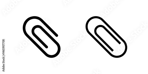 Vector icon set featuring paperclips, perfect for office and organization designs.