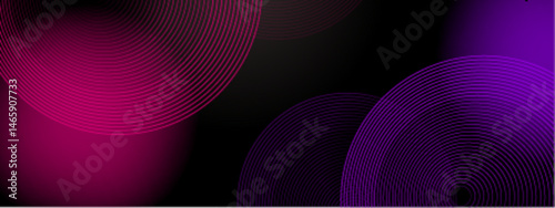 Pink and purple concentric circles on black background. Great for abstract designs, backgrounds, patterns, or art projects with vibrant colors.