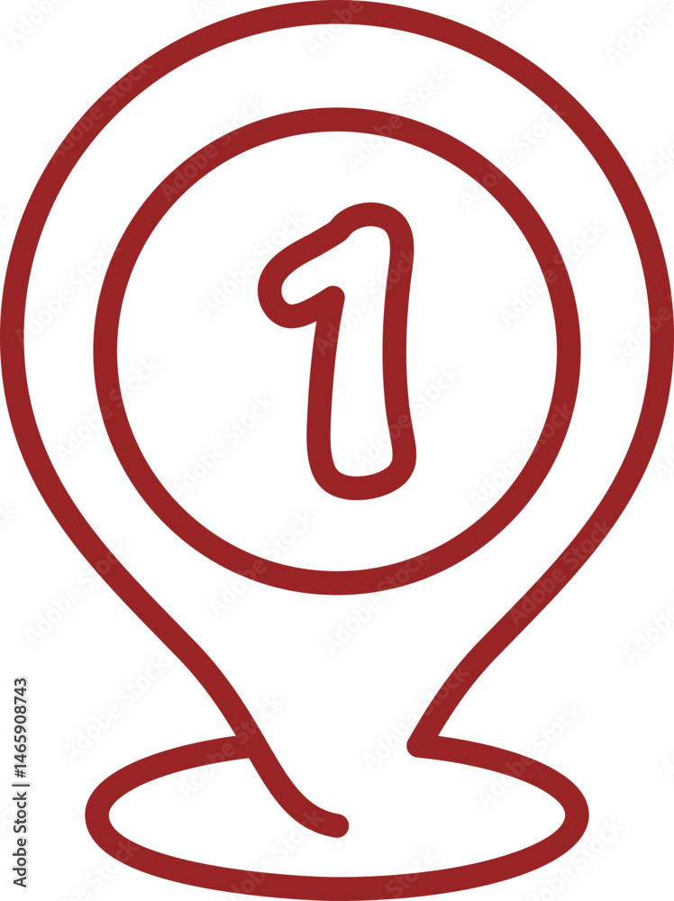 Location Pin Number Line Icon Location Pin Number Line Icon