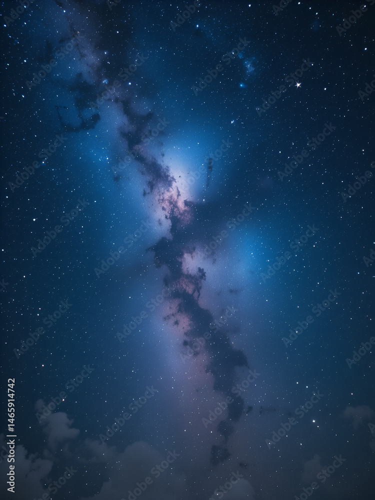 Obraz premium Starry Sky with Glowing Galaxy