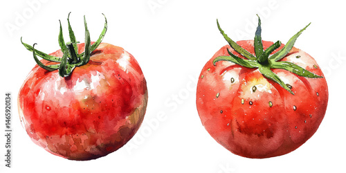 tomato watercolor vector illustration