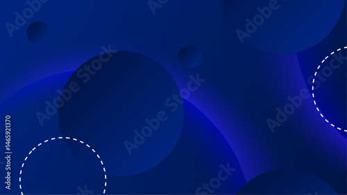 Blue abstract background with white dashed circles; great for modern presentations, digital design projects, website backgrounds, or social media graphics.