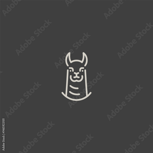 Llama logo in smooth and elegant line art style.