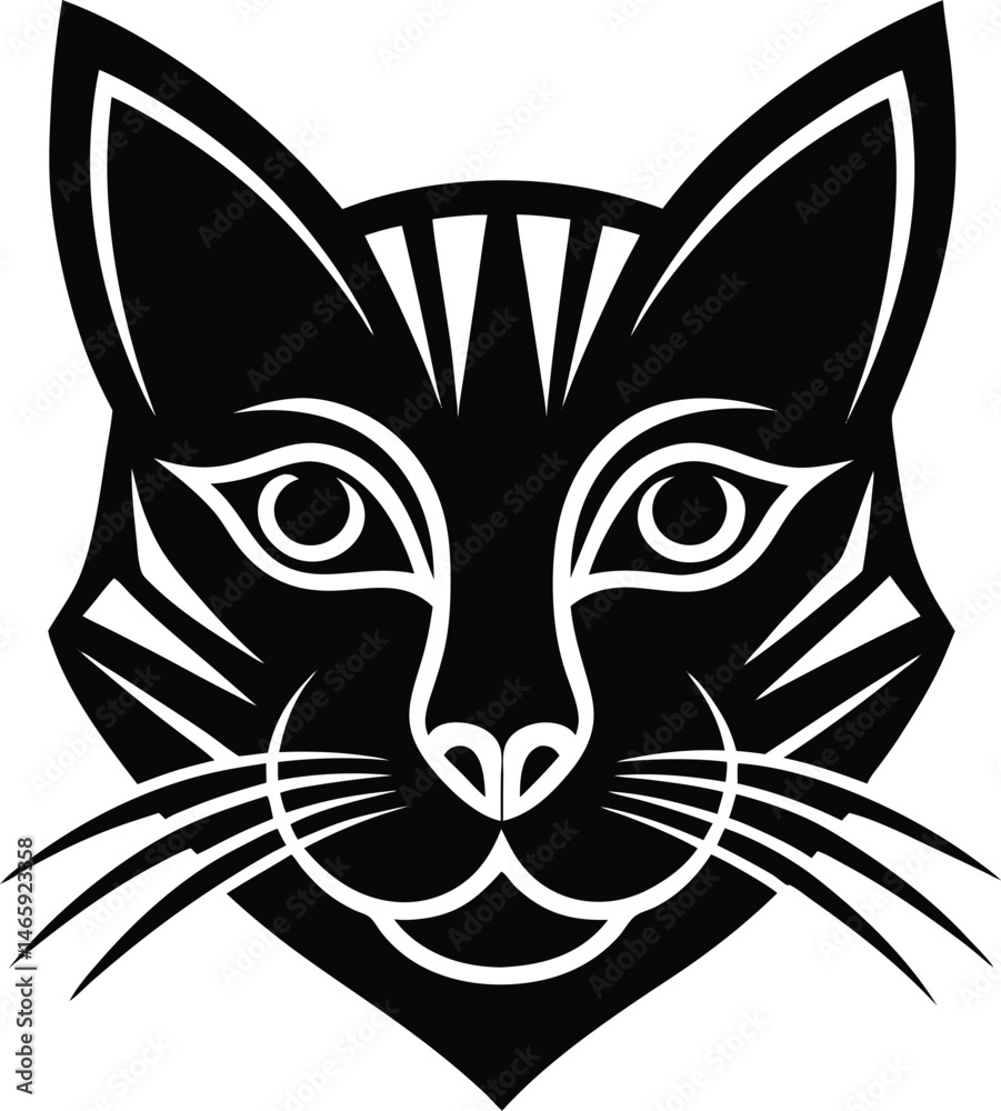 Obraz premium black cat face
