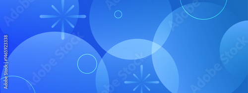 Overlapping circles and abstract shapes in blue. Suitable for designs needing modern, geometric elements with a cool color palette.