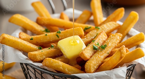 Obraz na płótnie French Fries with Butter and Syrup w salonie