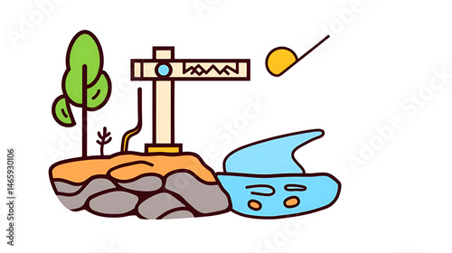 well design hydrogeologist color icon vector. well design hydrogeologist sign. isolated symbol illustration photo