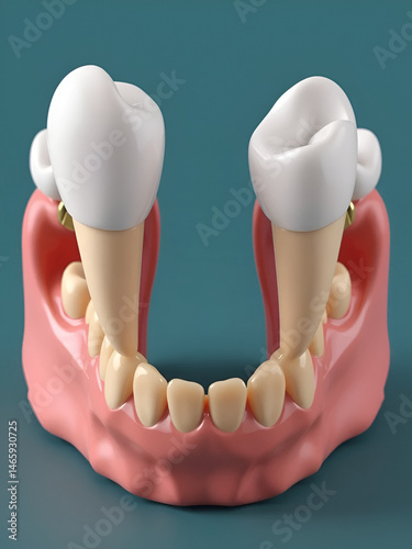Healthy Teeth: 3D Model of Human Molars and Incisors