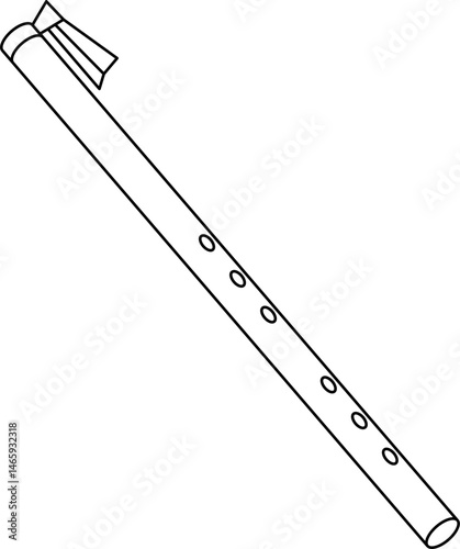 Suling outline vector