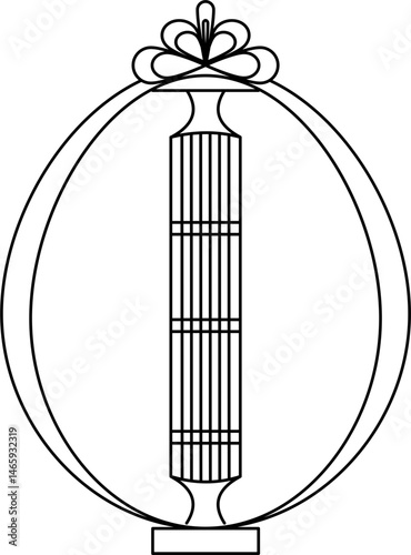 Sasando outline vector