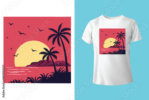 Stylish Surfing Wave Vector for Summer T-Shirts and Beachwear Prints