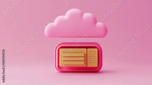 Pink Cloud & Retro Microwave: A Playful 3D Animation