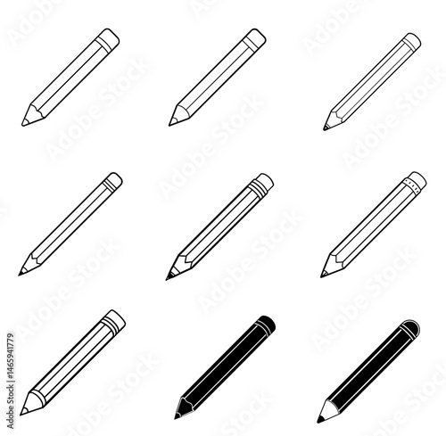 pencil silhouette vector illustration