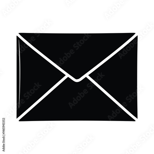 envelopes vector silhouette icon - ideal for business, office, or remote work graphics.