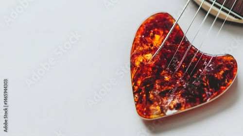 Amber Heart Guitar Pick Musical Instrument Closeup