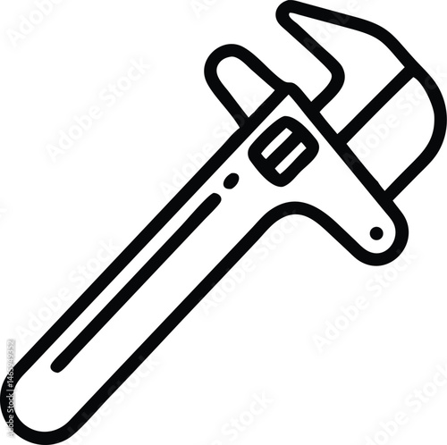 Adjustable Wrench Tool Outline