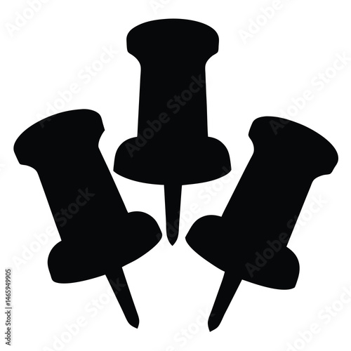 office bulletin board pins vector silhouette icon - ideal for business, office, or remote work graphics.