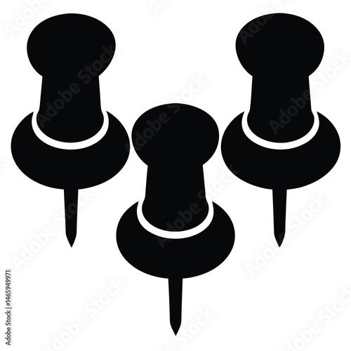 office bulletin board pins vector silhouette icon - ideal for business, office, or remote work graphics.