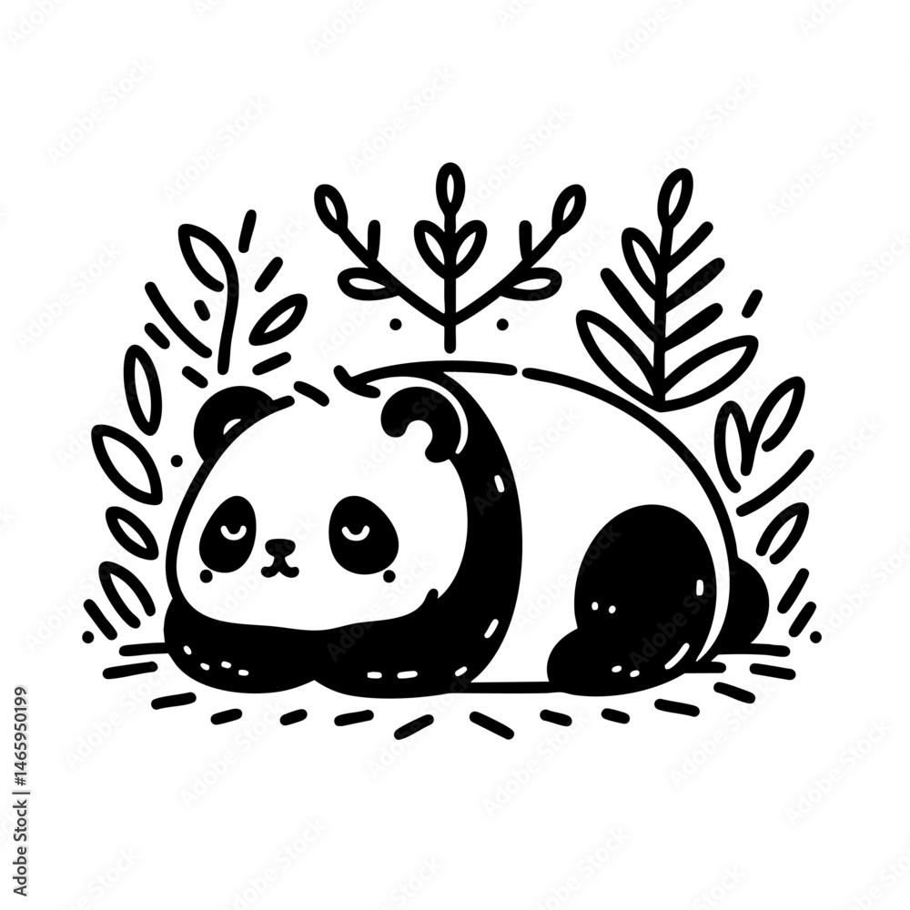 Naklejka premium Adorable Sleeping Panda Illustration