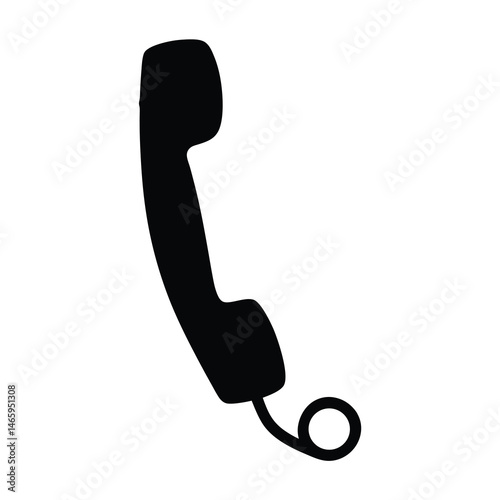 office phone vector silhouette icon - ideal for business, office, or remote work graphics.