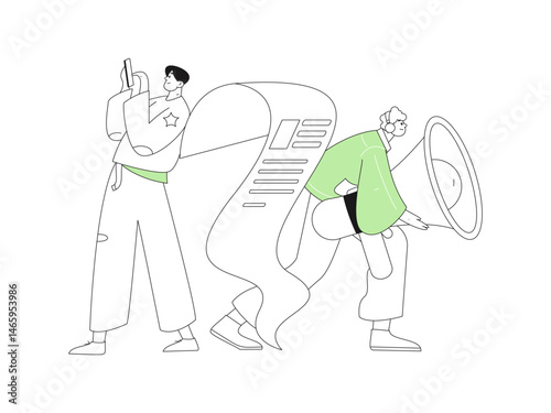 Personnel doing job interview flat vector concept operation hand drawn illustration
