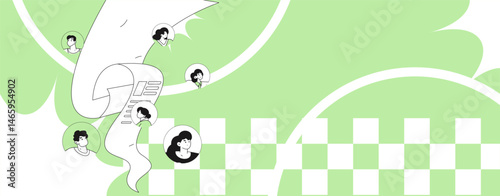 Personnel doing job interview flat vector concept operation hand drawn illustration
