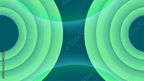 Fototapeta Naklejka Na Ścianę i Meble -  Blue background with green tunnel like circles suitable for abstract designs, technology concepts, and vibrant presentations. Perfect for futuristic themes.